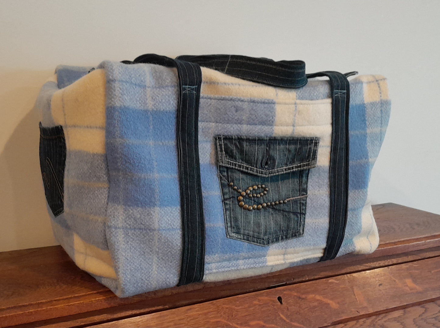 Weekend Bag - Light Blue Tartan