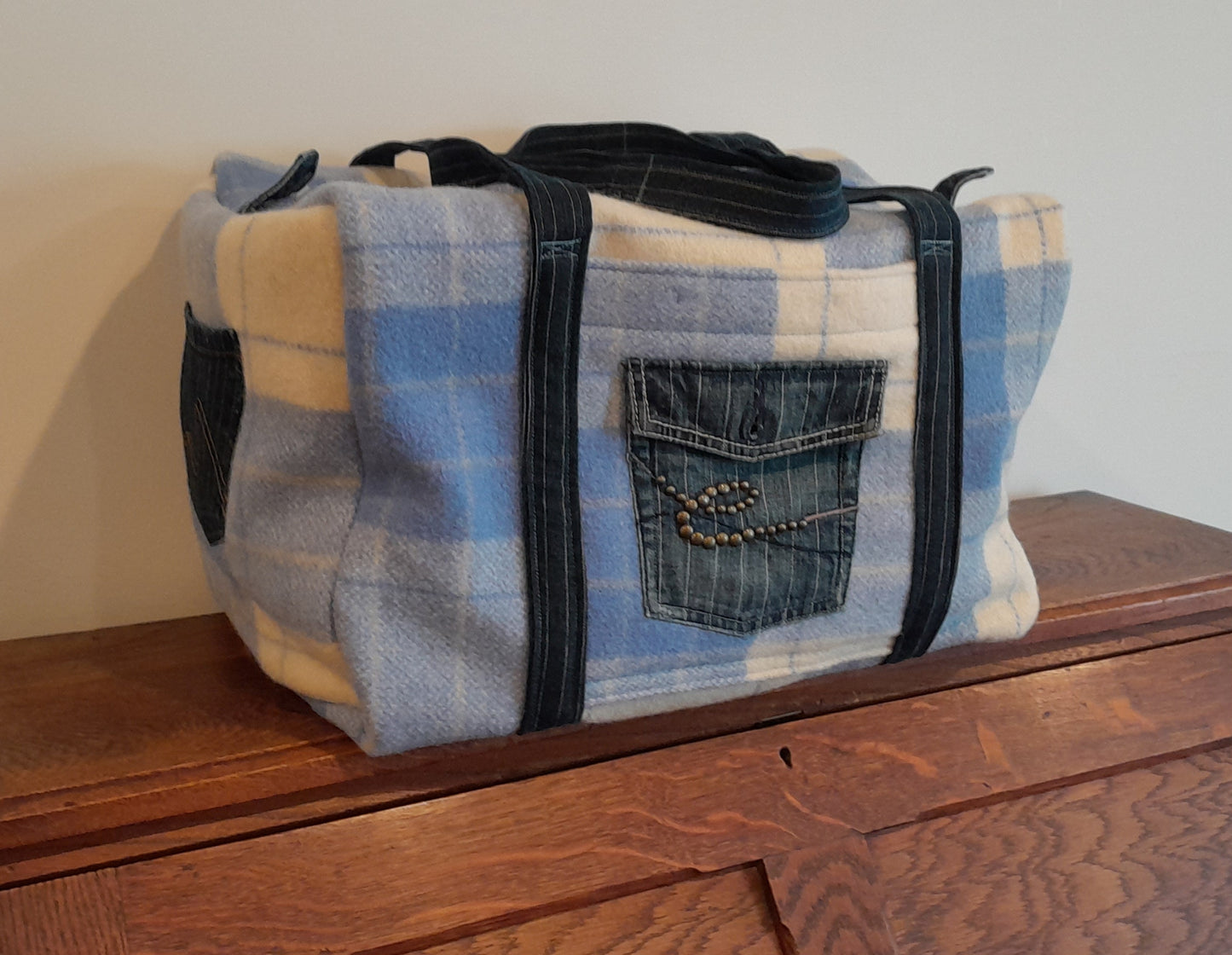 Weekend Bag - Light Blue Tartan