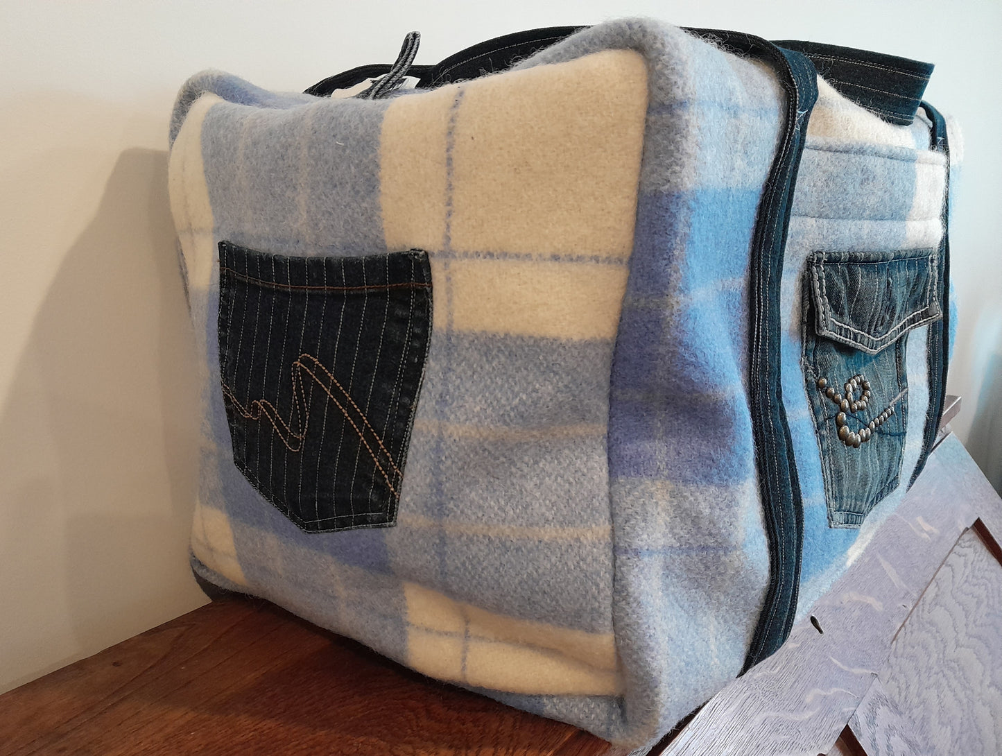 Weekend Bag - Light Blue Tartan