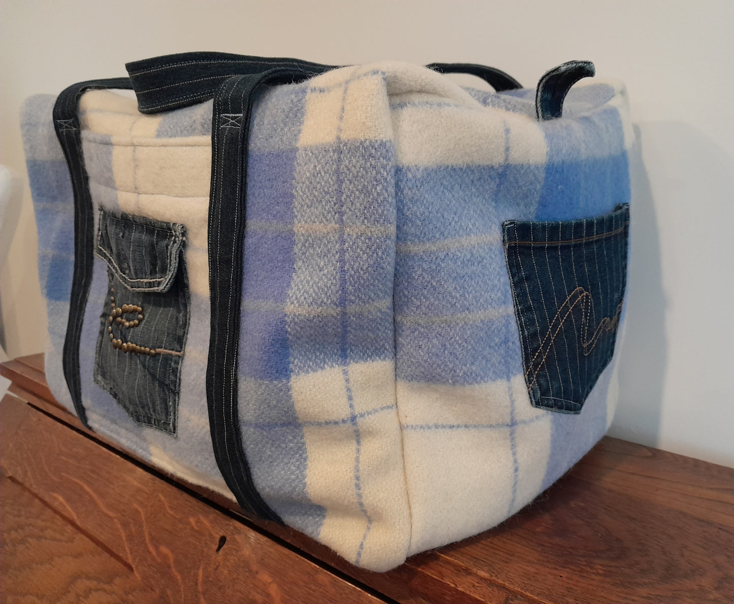 Weekend Bag - Light Blue Tartan