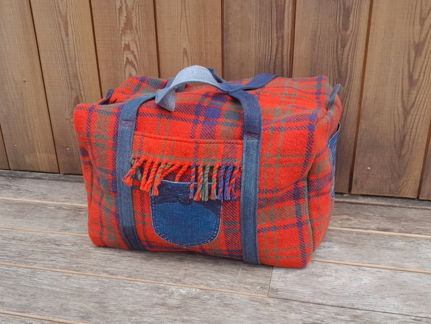 Weekend Bag - Red & Blue Tartan