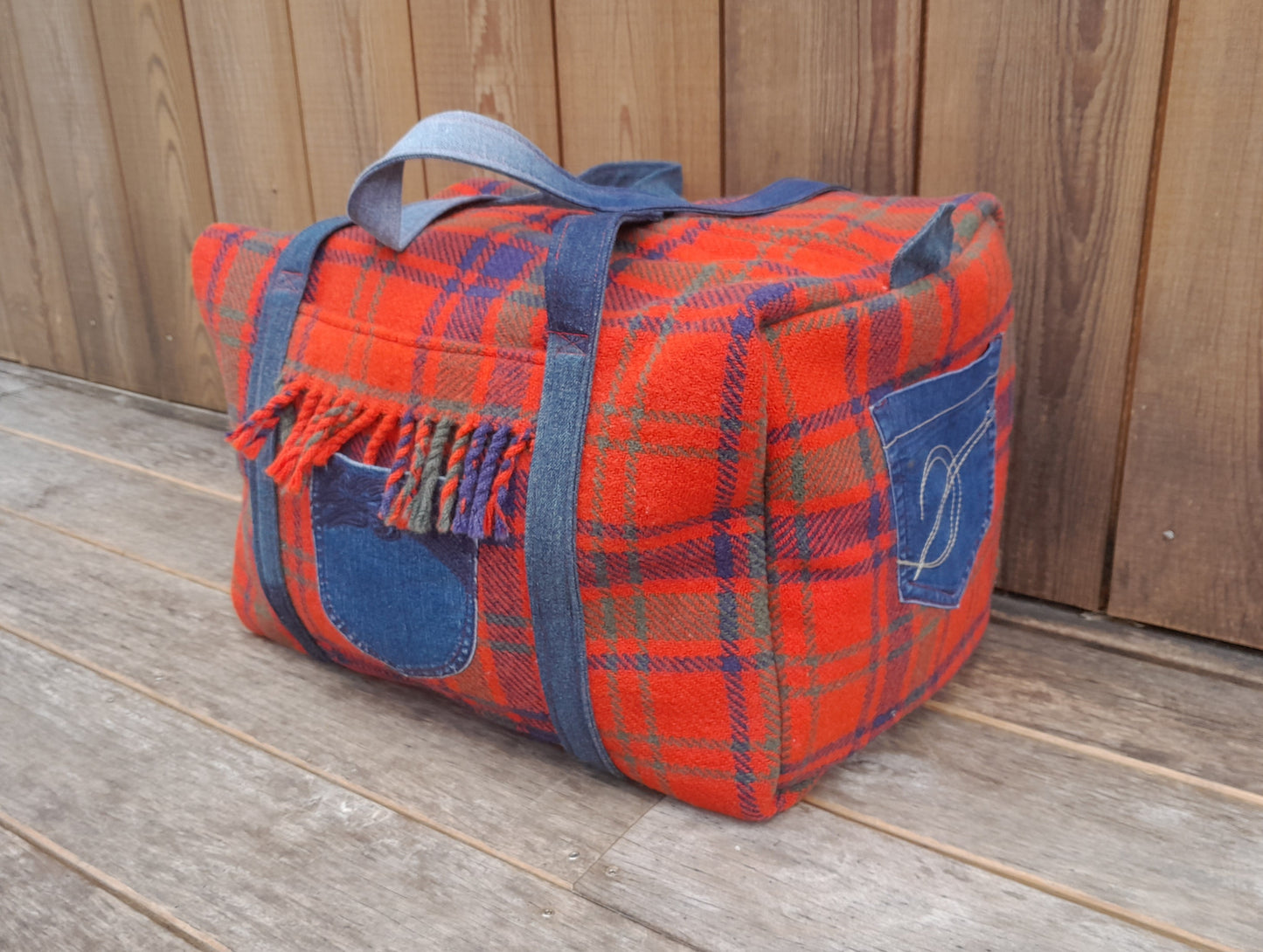 Weekend Bag - Red & Blue Tartan