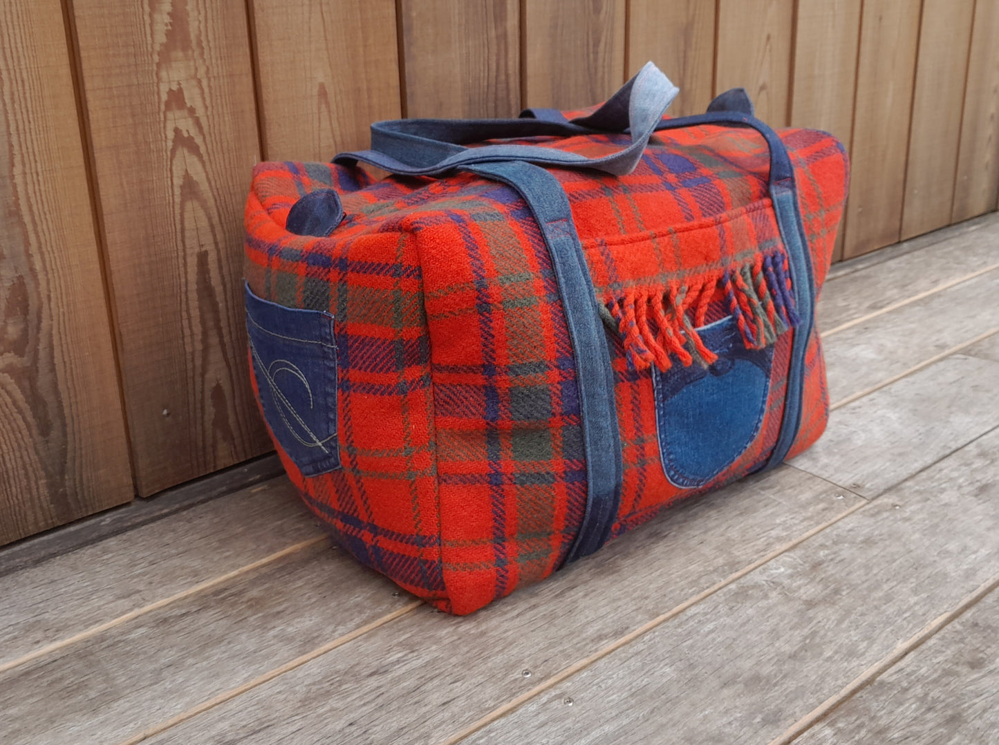 Weekend Bag - Red & Blue Tartan