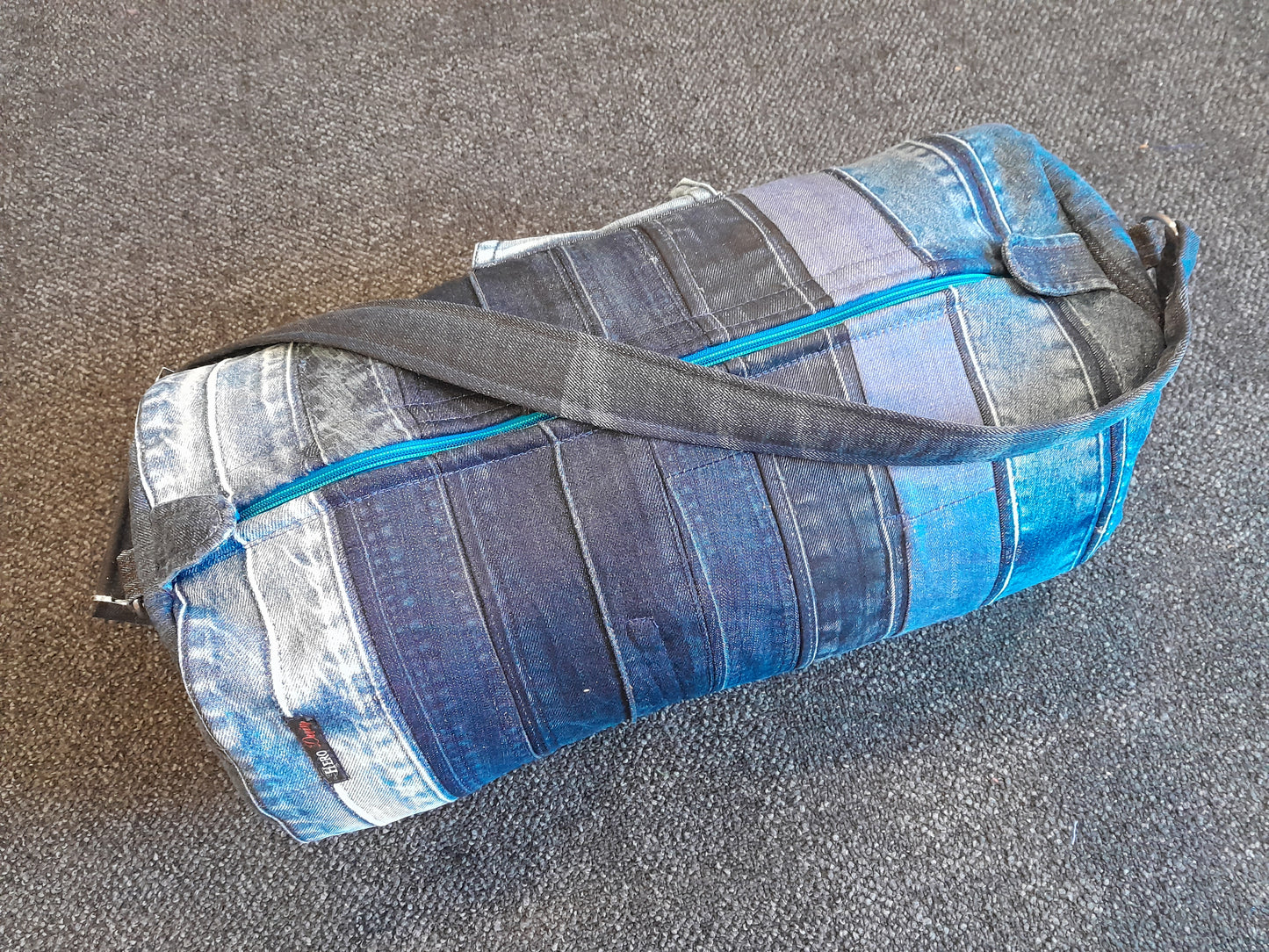 Upcycled Denim Duffel - Overnite or Gym Bag