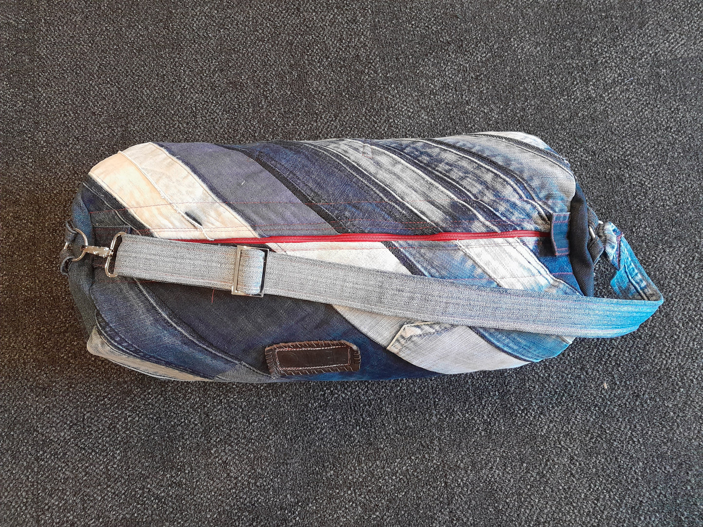 Upcycled Denim Duffel - Overnite or Gym Bag